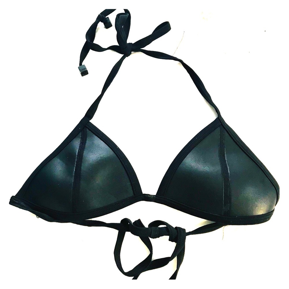 Triangl Black “Leather” Bikini Top (XS)